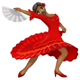 女子舞蹈：中黑肤色emoji素材一 160x160像素