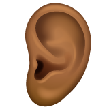 耳朵：中黑肤色emoji素材一 160x160像素