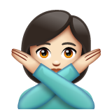 打“不手势”的人：浅肤色emoji素材一 160x160像素