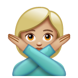 打“不手势”的人：中浅肤色emoji素材一 160x160像素