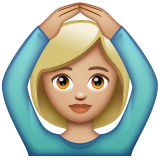 做“好”手势的人：中等浅肤色emoji素材一 160x160像素