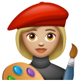 女艺术家：中浅肤色emoji素材一 160x160像素