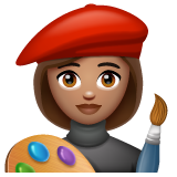 女艺术家：中等肤色emoji素材一 160x160像素