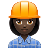 女建筑工人：深色肤色emoji素材一 160x160像素