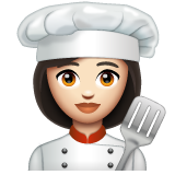 女厨师：浅肤色emoji素材一 160x160像素