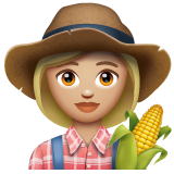 女农夫：中浅肤色emoji素材一 160x160像素