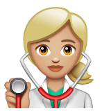 女保健员：中浅肤色emoji素材一 160x160像素