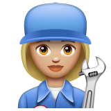 女机械工：中浅肤色emoji素材一 160x160像素