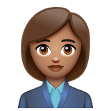 女上班族：中等肤色emoji素材一 160x160像素