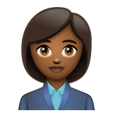 女上班族：中黑肤色emoji素材一 160x160像素
