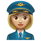 女飞行员：中浅肤色emoji素材一 160x160像素