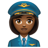 女飞行员：中等深色肤色emoji素材一 160x160像素