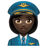 女飞行员：深色肤色emoji素材一 160x160像素