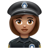 女警官：中等肤色emoji素材一 160x160像素
