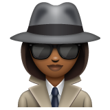 女侦探：中黑肤色emoji素材一 160x160像素