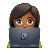 女工程师：中黑肤色emoji素材一 160x160像素