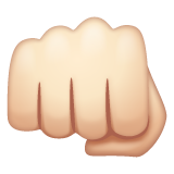 迎面而来的拳头：浅肤色emoji素材一 160x160像素