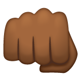 迎面而来的拳头:中黑肤色emoji素材一 160x160像素