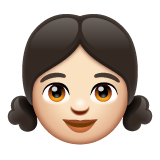 女孩：浅肤色emoji素材一 160x160像素