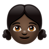 女孩：深色肤色emoji素材一 160x160像素