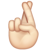交叉的手指、比心：浅肤色emoji素材一 160x160像素
