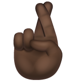 交叉的手指、比心：深色肤色emoji素材一 160x160像素