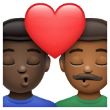 亲吻: 男人男人较深肤色中等-深肤色emoji素材一 160x160像素