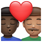 亲吻: 男人男人较深肤色中等肤色emoji素材一 160x160像素