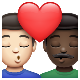 亲吻: 男人男人较浅肤色较深肤色emoji素材一 160x160像素