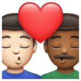 亲吻: 男人男人较浅肤色中等-深肤色emoji素材一 160x160像素