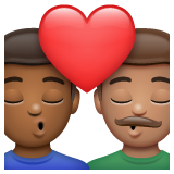 亲吻: 男人男人中等-深肤色中等肤色emoji素材一 160x160像素