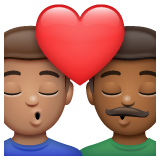 亲吻: 男人男人中等肤色中等-深肤色emoji素材一 160x160像素