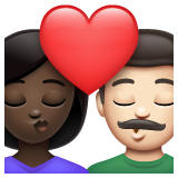 亲吻: 女人男人较深肤色较浅肤色emoji素材一 160x160像素
