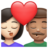 亲吻: 女人男人较浅肤色中等肤色emoji素材一 160x160像素