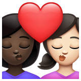 亲吻: 女人女人较深肤色较浅肤色emoji素材一 160x160像素