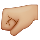 左拳：中浅肤色emoji素材一 160x160像素