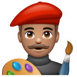 男艺术家：中等肤色emoji素材一 160x160像素
