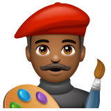 男艺术家：中黑肤色emoji素材一 160x160像素