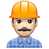 男建筑工人：浅肤色emoji素材一 160x160像素