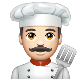 男厨师：浅肤色emoji素材一 160x160像素