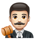 男法官：浅肤色emoji素材一 160x160像素