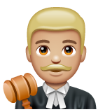 男法官：中浅肤色emoji素材一 160x160像素