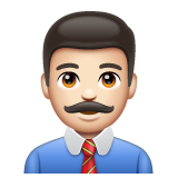 男职员：浅肤色emoji素材一 160x160像素
