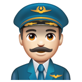 男飞行员：浅肤色emoji素材一 160x160像素
