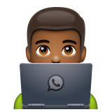 男技术员：中黑肤色emoji素材一 160x160像素
