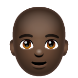 男士：深色肤色，秃顶emoji素材一 160x160像素