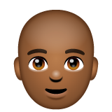 男士：中黑肤色，秃顶emoji素材一 160x160像素