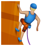 正在攀爬的人：中浅肤色emoji素材一 160x160像素