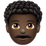 男士：深色肤色，卷发emoji素材一 160x160像素