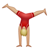 侧手翻的男人：中浅肤色emoji素材一 160x160像素